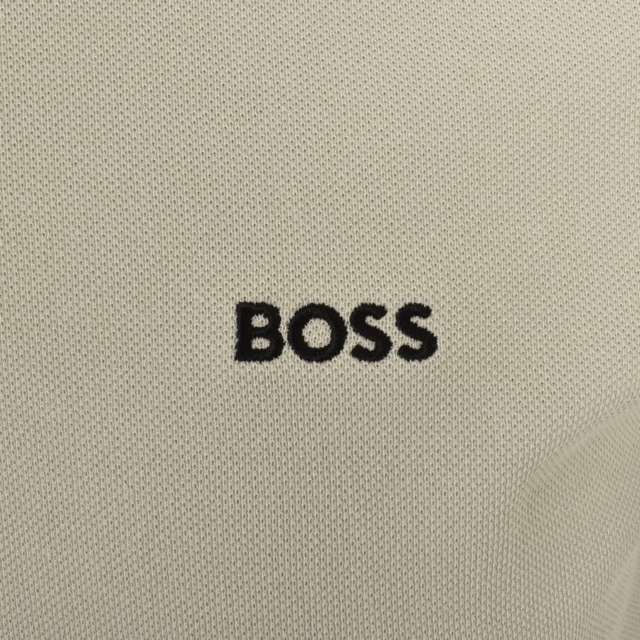 BOSS Plisy Long Sleeve Polo T Shirt Beige